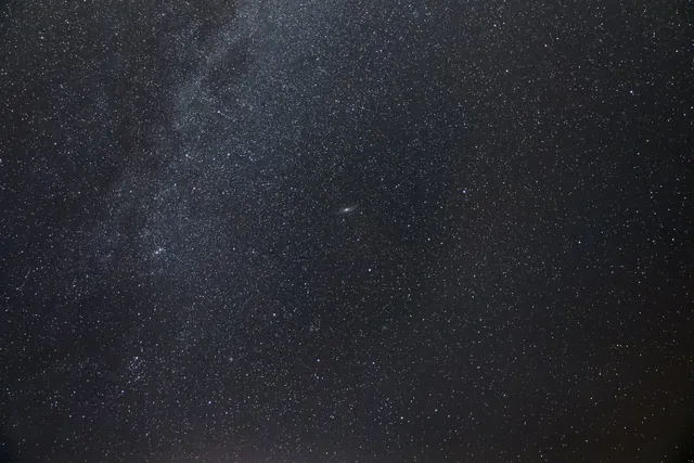 A wide star field containing the distant Andromeda Galaxy