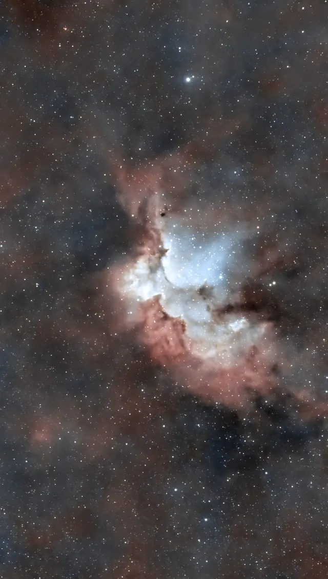 The Wizard Nebula rendered in narrowband colour