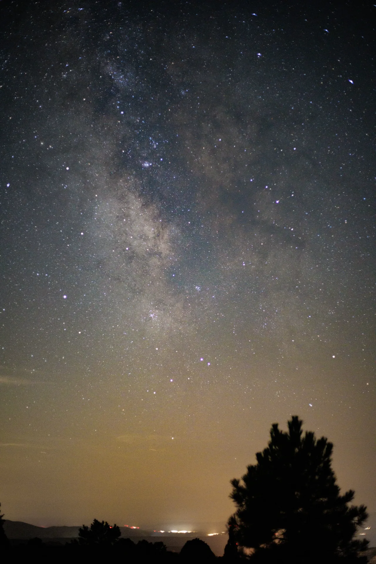 The Milky Way rising above a dark foreground